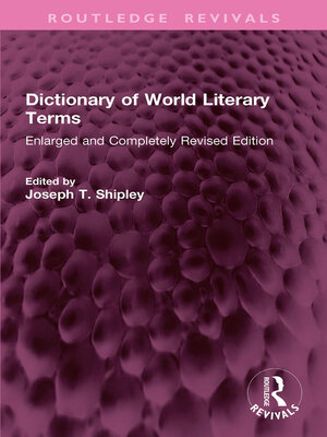 cover image of Dictionary of World Literary Terms